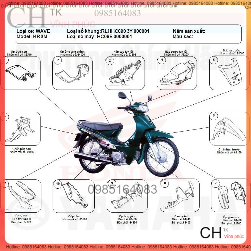 dàn áo xe máy wave alpha hàng chính hang -zin