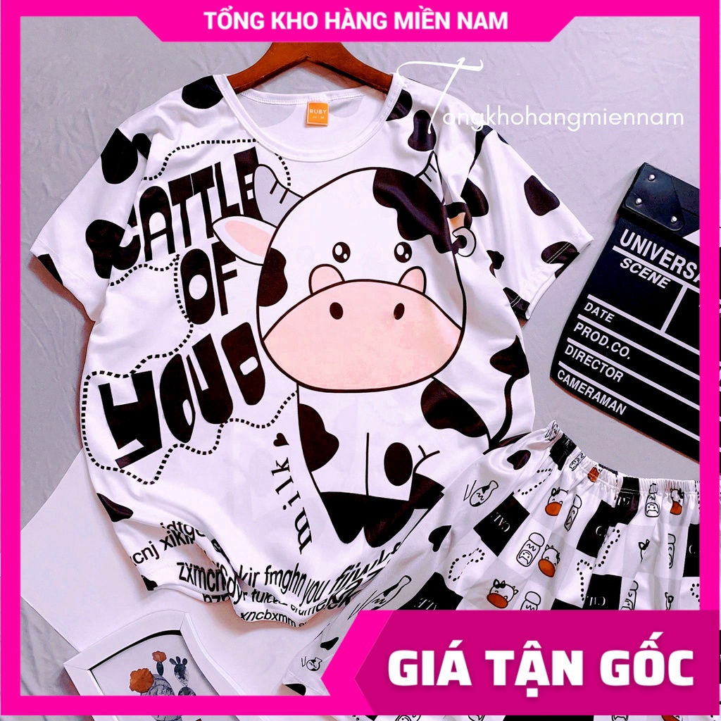 Đồ bộ bò sữa doremon kitty pokemon hoạt hình dễ thương cho bé trai bé gái phom 35kg Size S