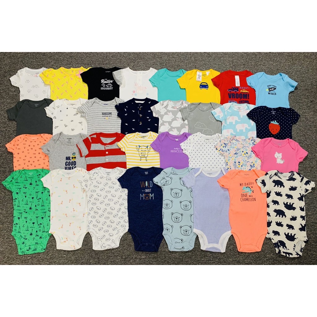Bộ Bodysuit Cộc Tay Nhiều Họa Tiết Cho Bé Trai Và Bé Gái từ 3-14kg