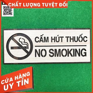 [100% CHẤT LƯỢNG] Bảng báo cấm hút thuốc (no smoking) bằng gỗ 12x30cm loại gỗ 2 lớp