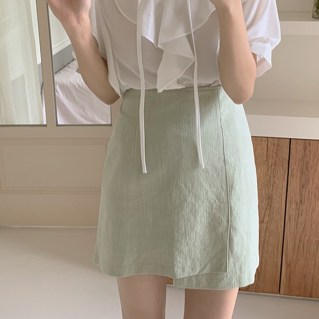 Chân váy chữ A lưng cao xinh xắn kiểu dáng đơn giản thời trang cho nữ 34615