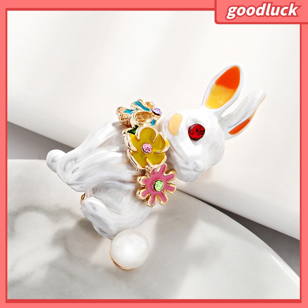 Ghim Cài Áo Hình Thỏ Đính Đá Nhân Tạo Thời Trang Cho Nữ