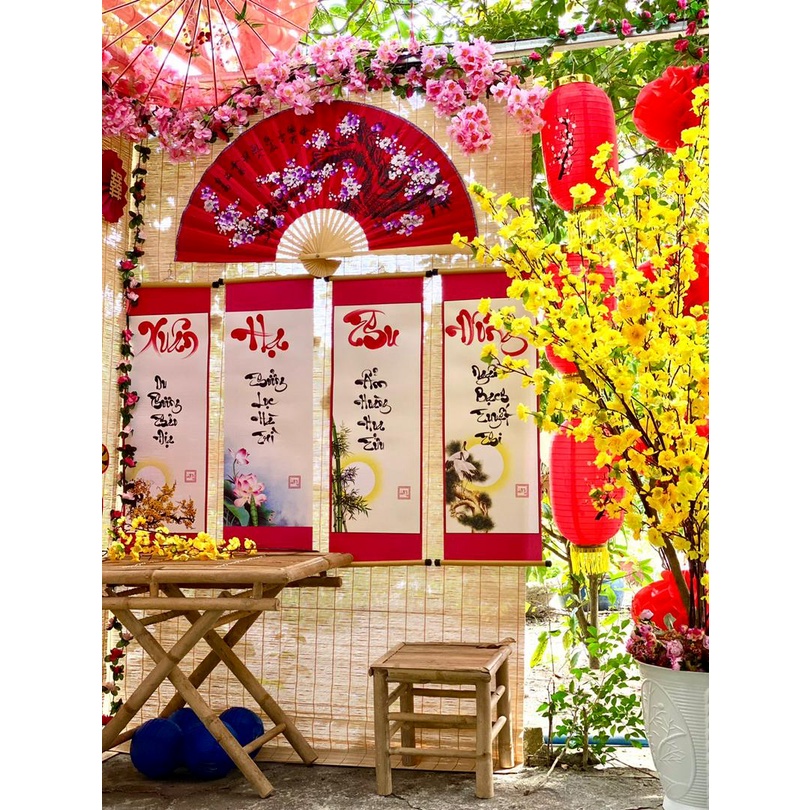 Quạt giấy trang trí  phong thủy bản to