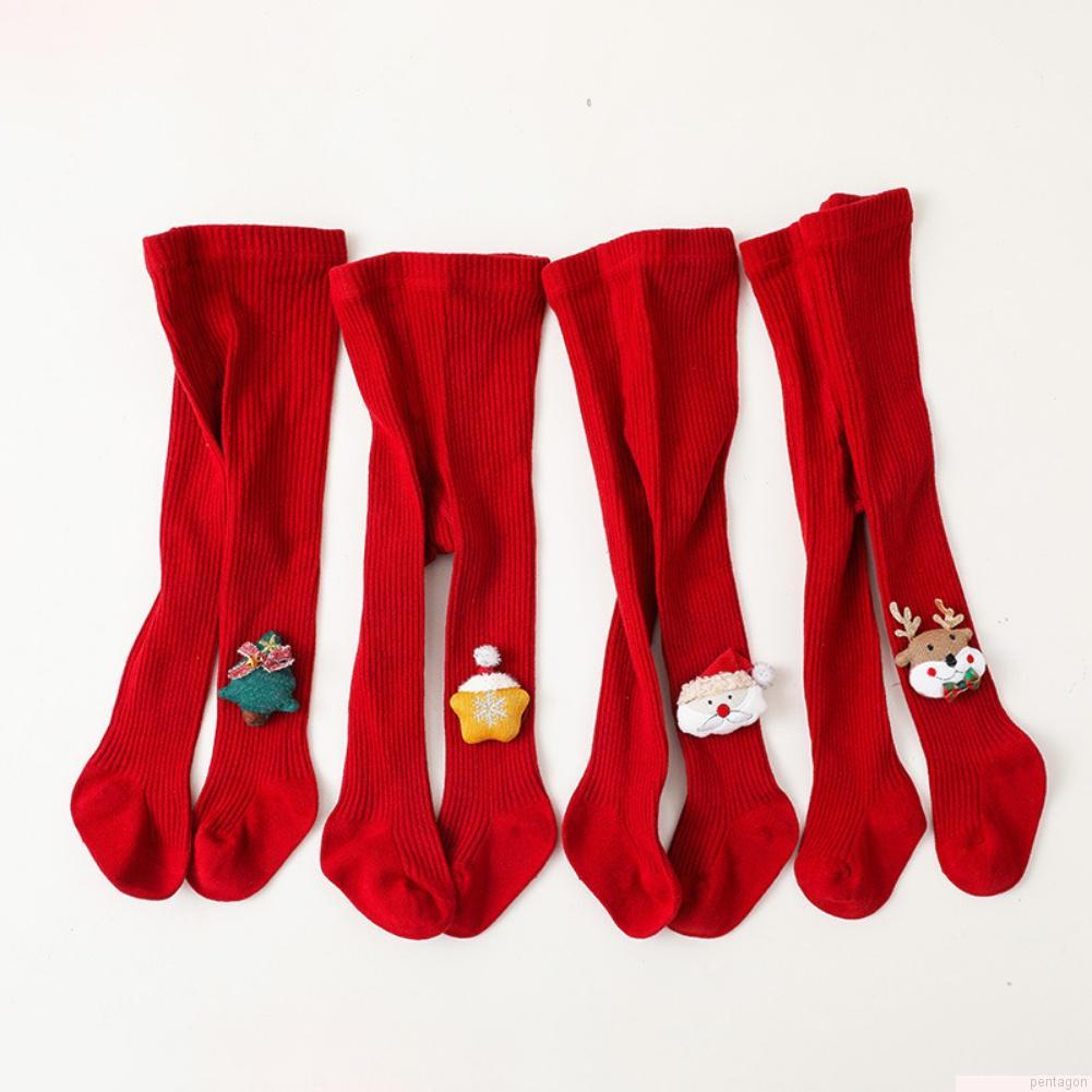 Quần tất in hình ông già noel dễ thương dành cho bé gái 0-6 tuổi