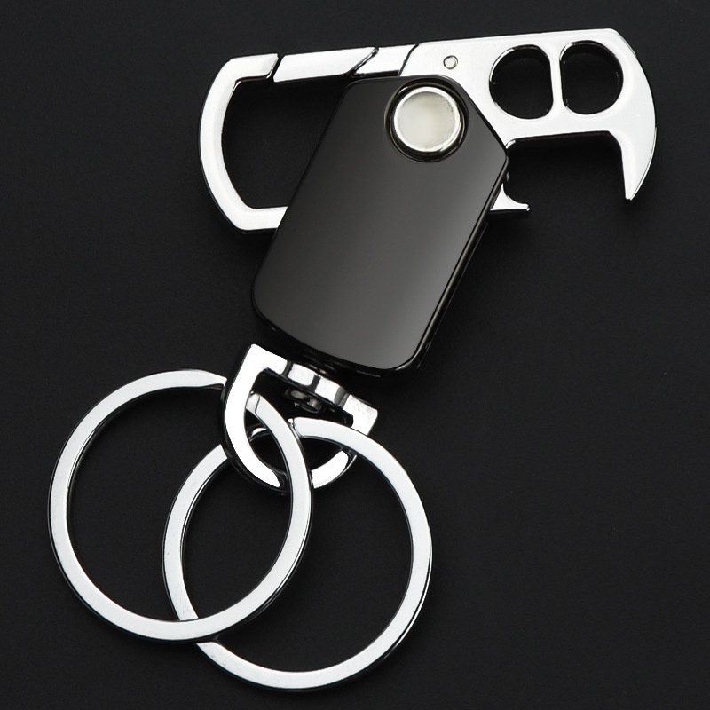 Móc Khóa Kim Loại Hình Dao Xoay Đa Năng