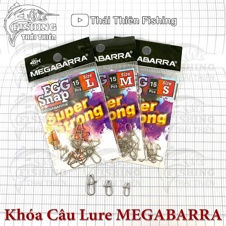 Khóa Câu Lure Megabarra Egg Snap Super Strong Size S M L Vỉ 15 Cái Dùng Móc Mồi Câu Lure Cá Lóc Chẽm Mú