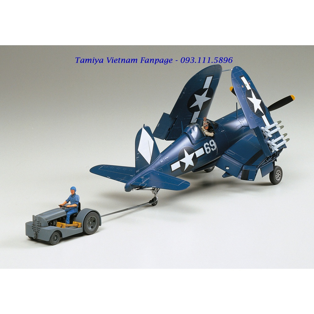 61085 Mô hình lắp ráp máy bay quân sự và xe kéo máy bay 1/48 SCALE VOUGHT F4U-1D CORSAIR w/ "MOTO-TUG"