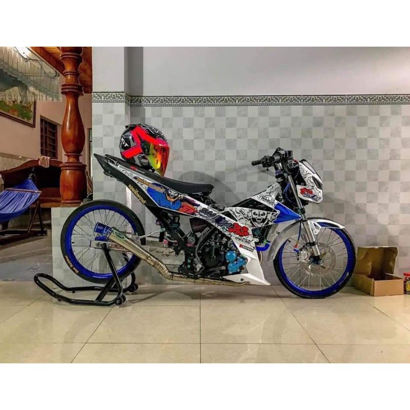 Tem rời Gấu Satria cực ngầu lên được các màu xe. Tem 3 lớp cao cấp bao bay màu