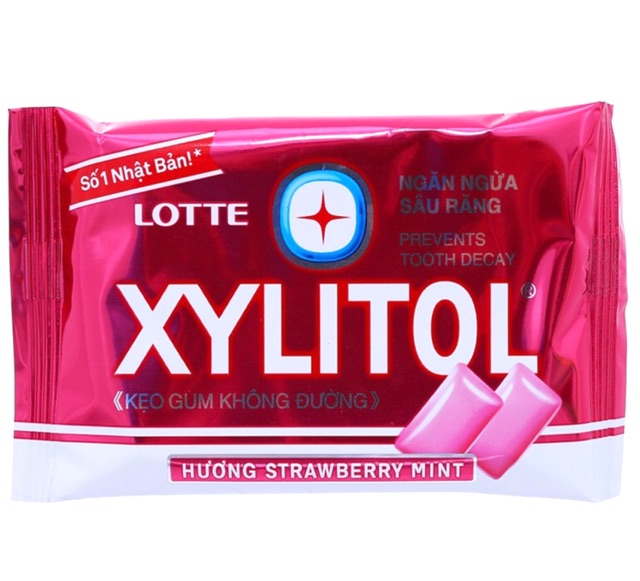 VỈ KẸO CAO SU LOTTE XYLITOL - COMBO ĐỦ 4 VỊ KẸO