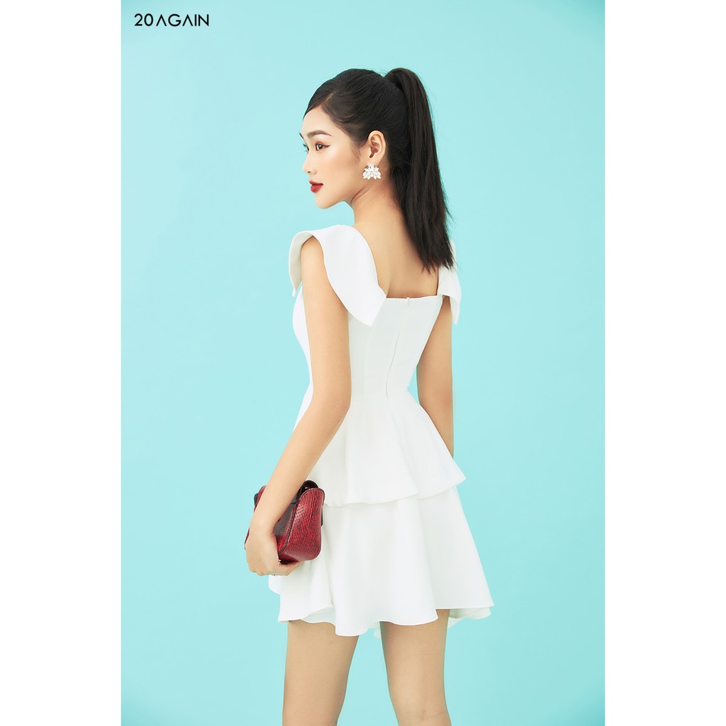 Đầm xòe Peplum 2 tầng 20AGAIN, hàng thiết kế nữ tính, chiết eo tôn dáng DEA2036