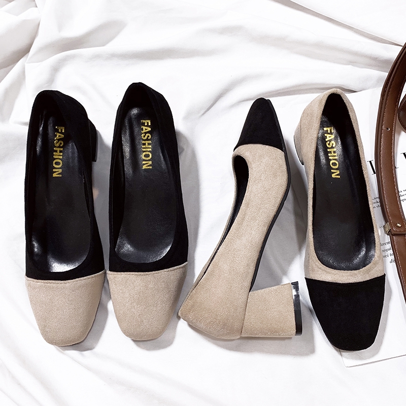 Giày cao gót mũi vuông phong cách phương Tây | BigBuy360 - bigbuy360.vn