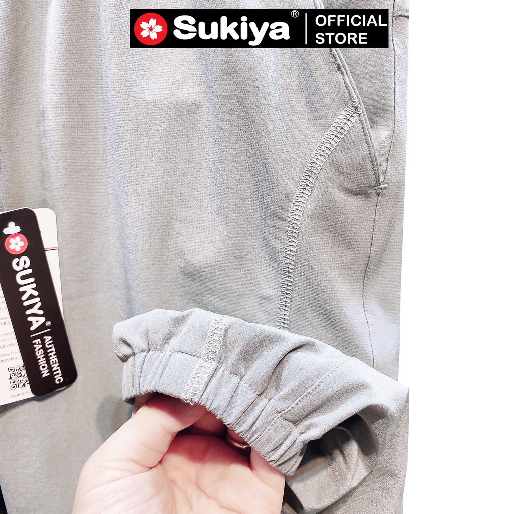 Quần jogger nam SUKIYA thể thao Basic,Chất Vải Gió Mềm,Co Giãn Vận Động Thoải Mái,ống bo chun năng động QTT03