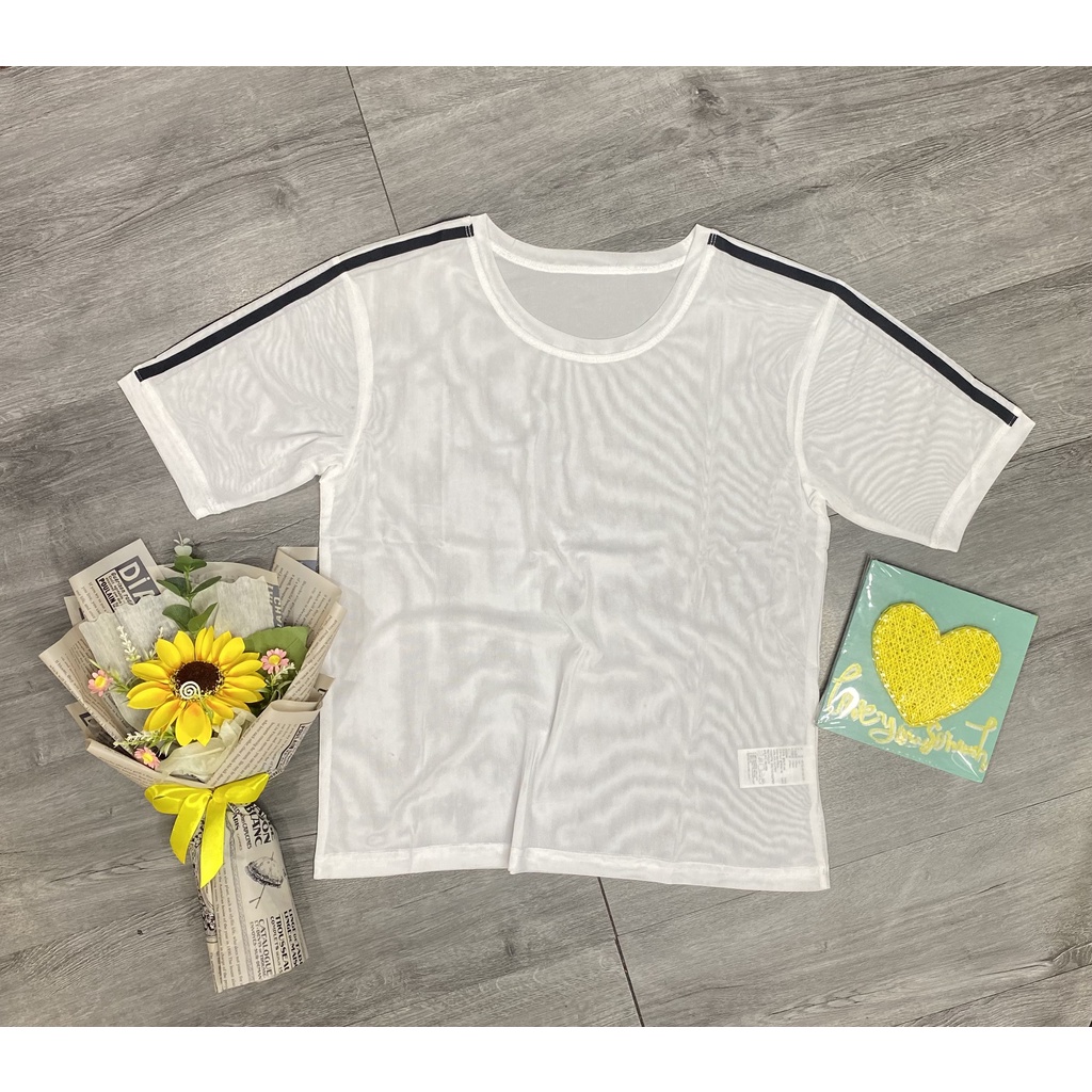 Áo lưới 3 sọc tập Gym yoga