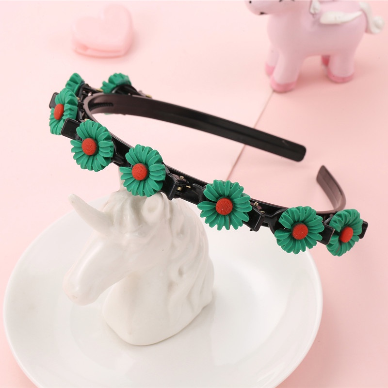 Băng Đô Bện Hoa Thời Trang bangs Nhiều Lớp Với Thiết Kế Răng Cá Sấu Cho Trẻ Em