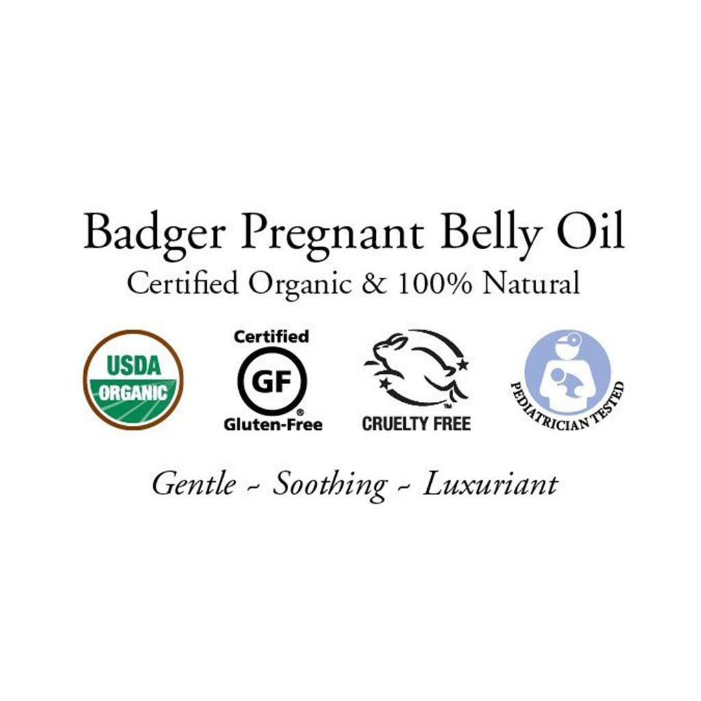 [Chính Hãng] BADGER - Dầu Hữu Cơ Chống Rạn Da Cho Mẹ Bầu - Belly Oil - 118ml [USDA Organic]