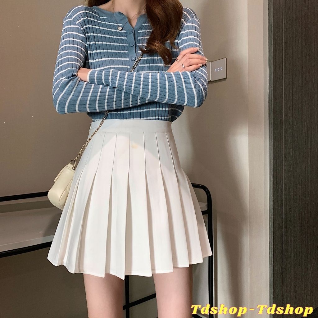 Chân Váy Xếp Ly Hàn Quốc Dáng Chữ A Bigsize Ulzzang Cạp Cao | Tdshopnt - V02 | BigBuy360 - bigbuy360.vn