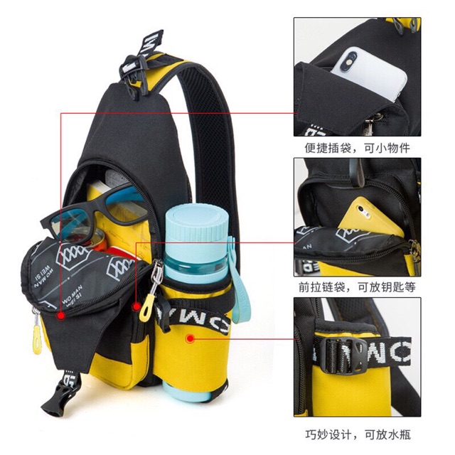 Túi đeo chéo nam nữ mini đi học cá tính giá rẻ dễ thương nhiều ngăn TX520