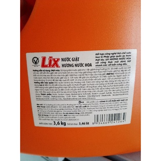 Nước giặt Lix Hương Nước Hoa/Đậm đặc 3.6Kg