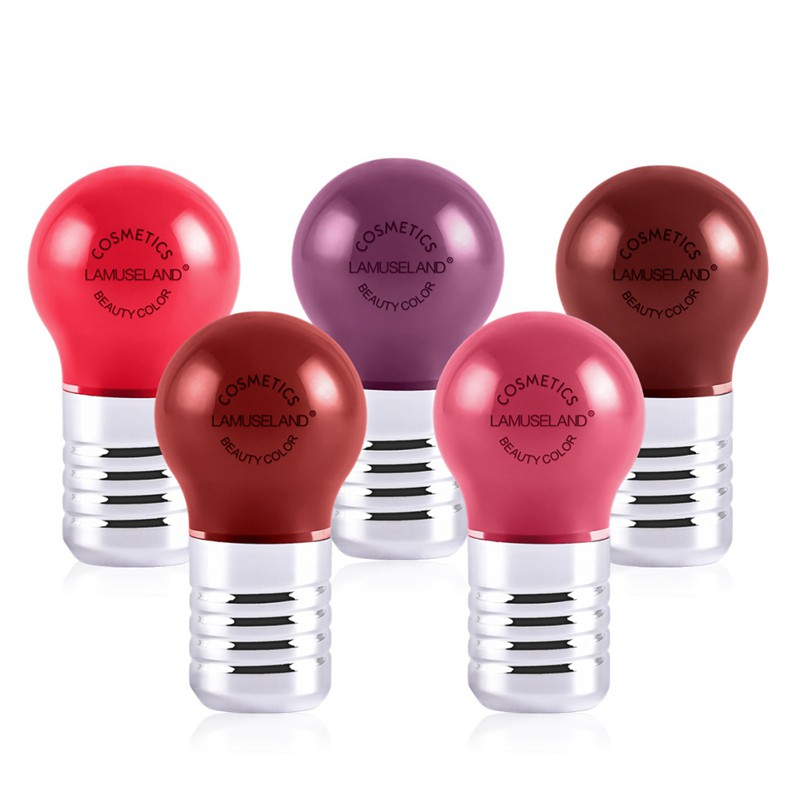 [Hàng mới về] Son môi hiệu ứng lì thiết kế hình bóng đèn trang điểm gợi cảm 12 màu sắc LAMUSELAND