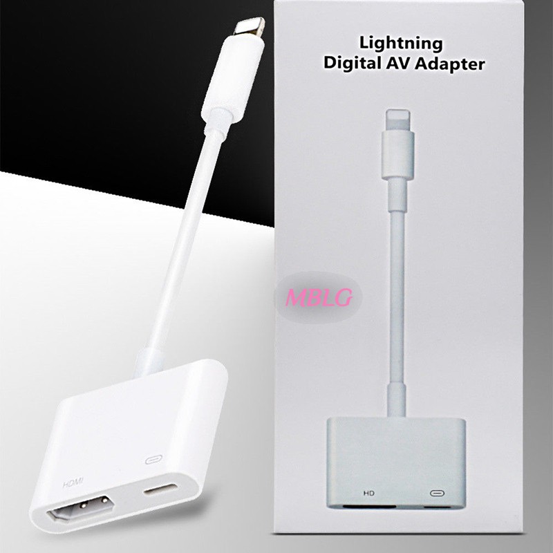 Dụng cụ chuyển đổi Lightning sang HDMI cáp AV TV tương thích với Apple iPhone X 8 7 6 Plus iPad