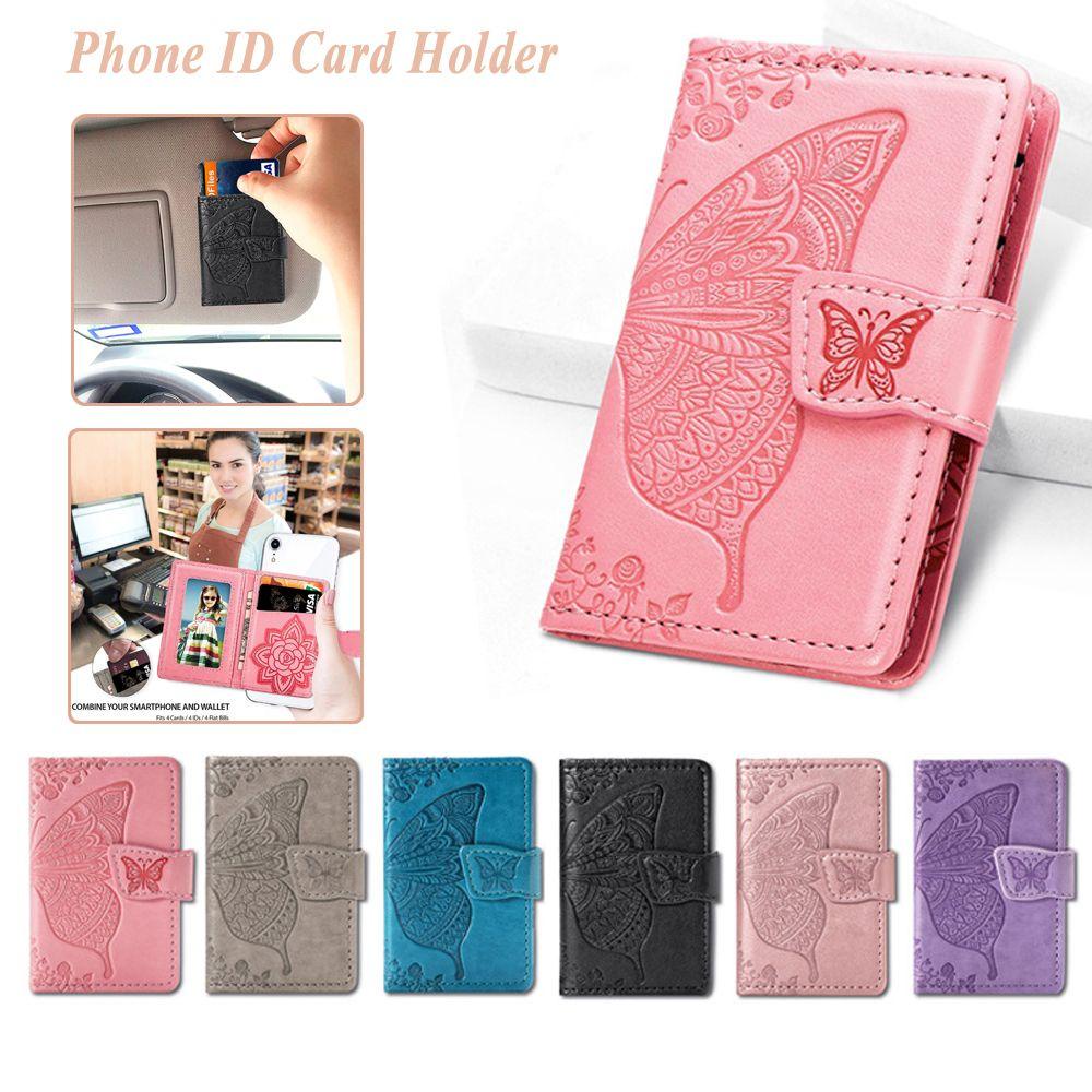 EBINLANDS Ví Da Đựng Thẻ Dán Điện Thoại Tiện Lợi