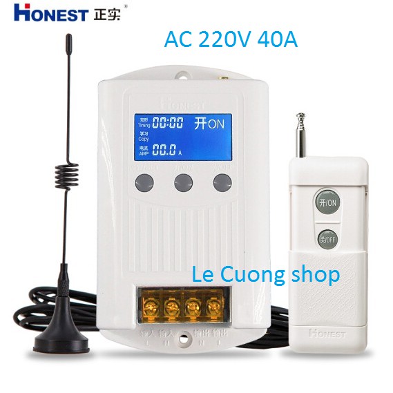 Công tắc điều khiển từ xa (kết hợp công tắc hẹn giờ,màn hình LCD) công suất cao Honest HT 8220KY-2 (0-2000m)