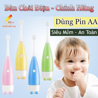 Bàn Chải Điện Máy Đánh Răng Tự Động Cho Bé Focus Kids Sạch Răng Tiện Lợi Chống Nước Ipx5 Dùng Pin