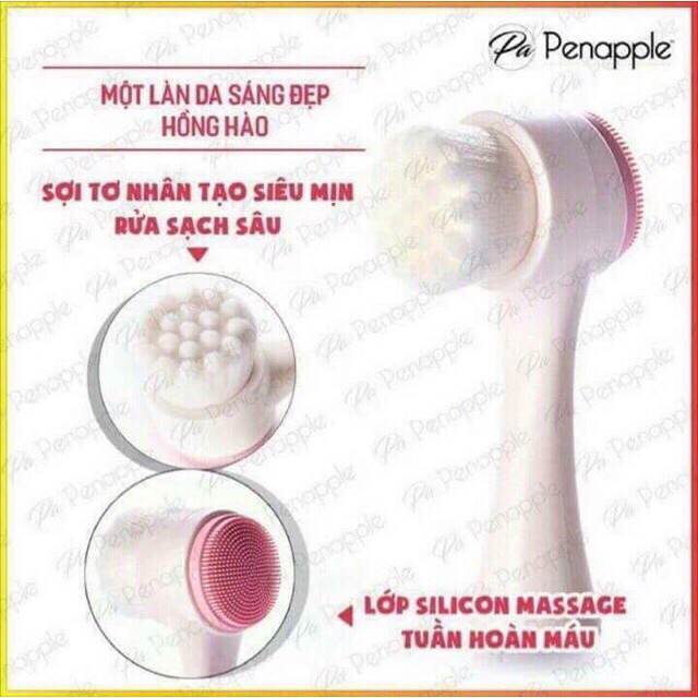 Cọ rửa mặt  Massage 2 đầu màu hồng