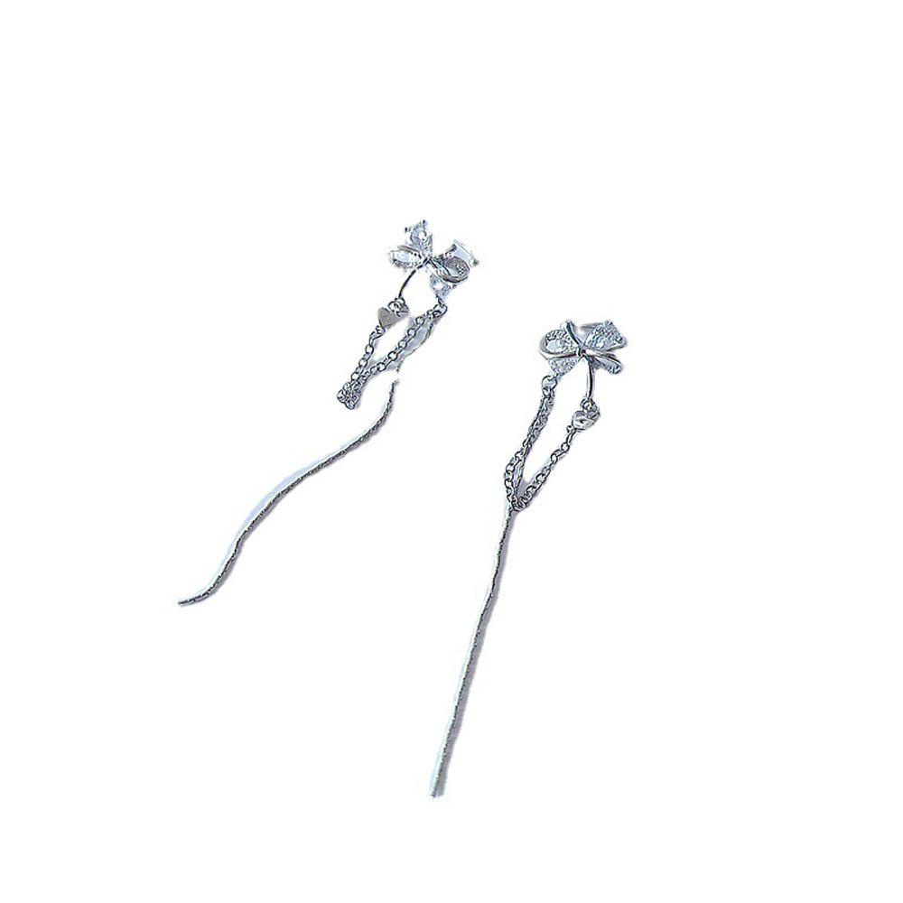 Khuyên Tai Dạng Kẹp Nơ Bằng Đồng Đính Đá Zircon Thanh Lịch Cổ Điển Dành Cho Bạn Nữ