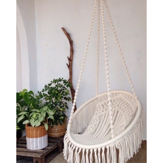 Xích đu thắt macrame decor trang trí nhà cửa homestay