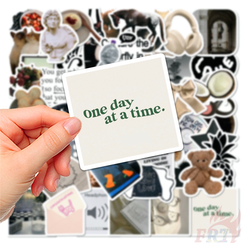 ❉ Set 04 Sticker Dán Trang Trí Màu Trắng Đen Phong Cách Bắc Âu Cổ Điển ❉ Bộ 60 Sticker Chống Thấm Nước Họa Tiết Doodle Hợp Thời Trang