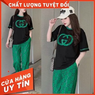 Bộ đồ nữ form rộng thêu logo sang trọng bao chất