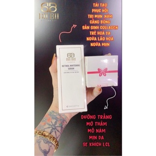 Combo kem 2 tầng myô serum retinol siêu dưỡng trắng căng bóng da