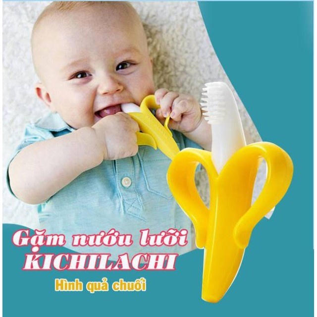 Gặm nướu hình quả chuối Silicon không BPA Kichi Kichilachi (Công nghệ Nhật)