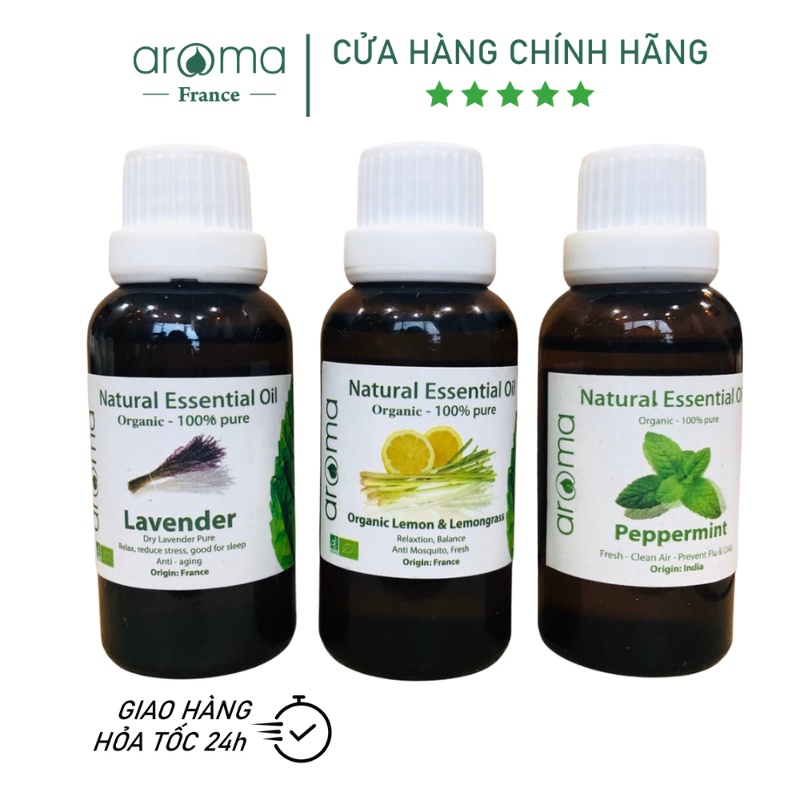 Tinh Dầu Xông AROMA Oải Hương Khô , Chanh Sả Chanh , Bạc Hà 10ml