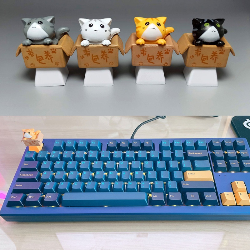 Nắp Đậy Bàn Phím Cơ RGB Bằng Nhựa PBT Hình Mèo Dễ Thương