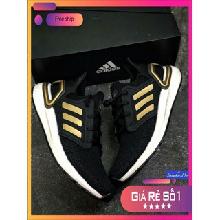 (Giày Ultra Boost) Giày thể thao nam nữ Ultra Boost 6.0 đen vạch vàng bản 2020 siêu đẹp, năng động (FREE SHIP + HỘP)