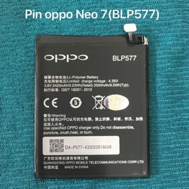 PIN OPPO chính hãng bóc máy BLP577 MIRROR 5/ A51W  NEO 7/a33w