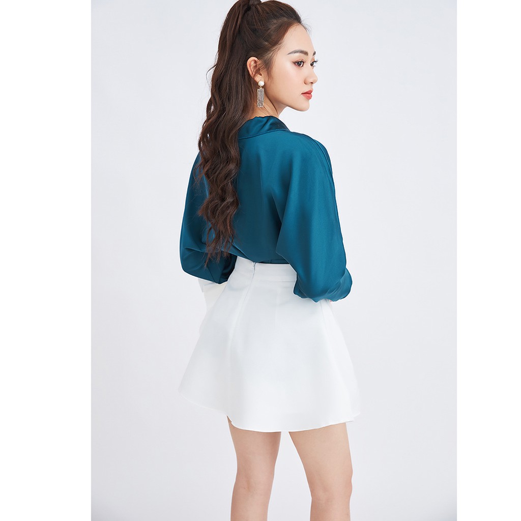 Chân váy ngắn 92WEAR 2 màu, đủ size, dáng A xếp nơ 1 bên JAA1332 | BigBuy360 - bigbuy360.vn