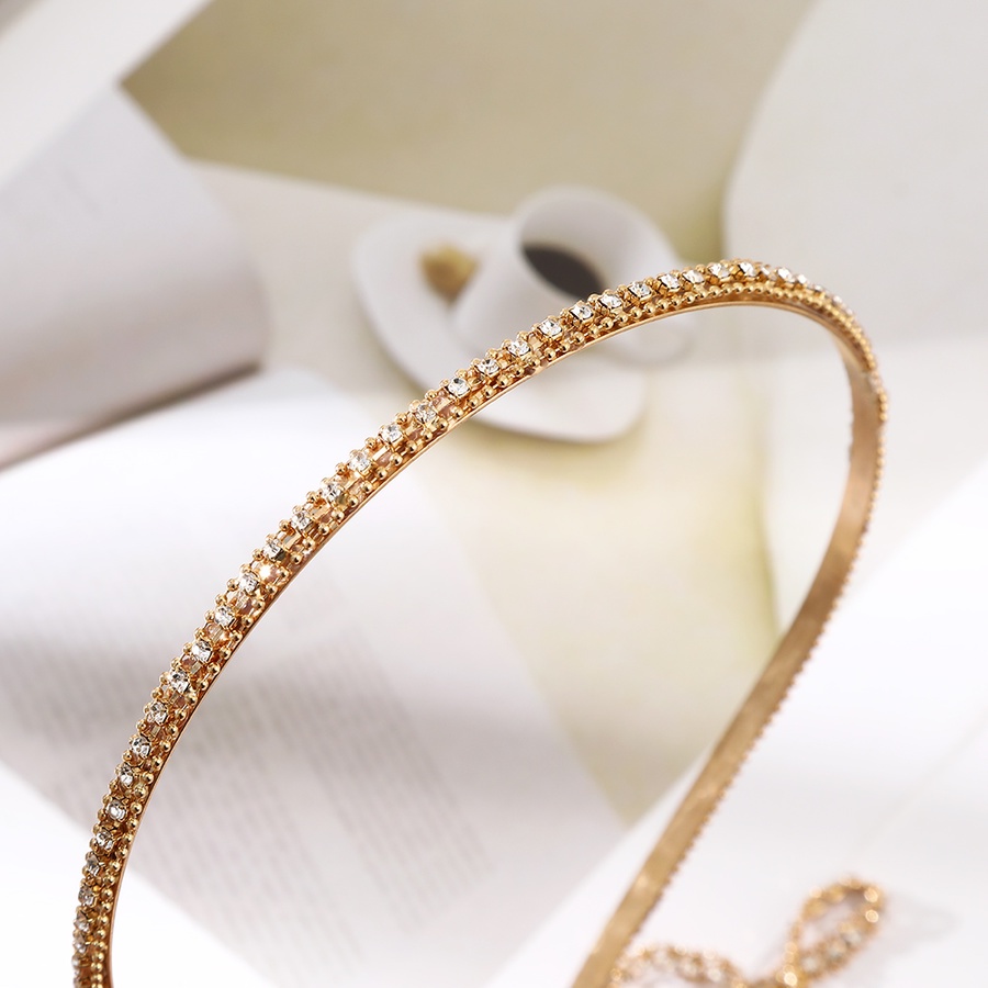 Băng Đô Cài Tóc Dạng Chuỗi Xích Đính Đá Thời Trang Hàn Quốc Cho Nữ