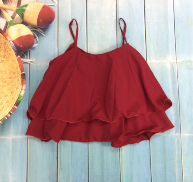 Áo hai dây voan bèo đẹp nhiều màu | BigBuy360 - bigbuy360.vn