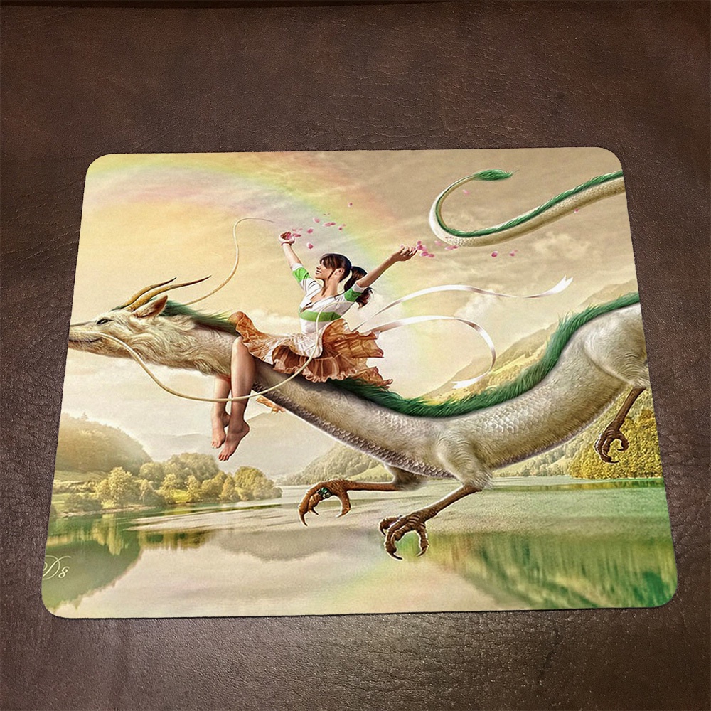 Lót chuột máy tính Anime Spirited Away Wallpapers 2 Mousepad cao su êm ái. Nhận in theo yêu cầu