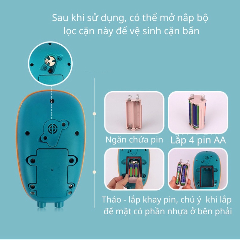 Đồ Chơi Nhà Tắm Vịt Cướp Biển Phun Nước 4 Trong 1 Tự Động Đồ Chơi Mùa Hè Cho Bé - BỐ KHỦNG LONG