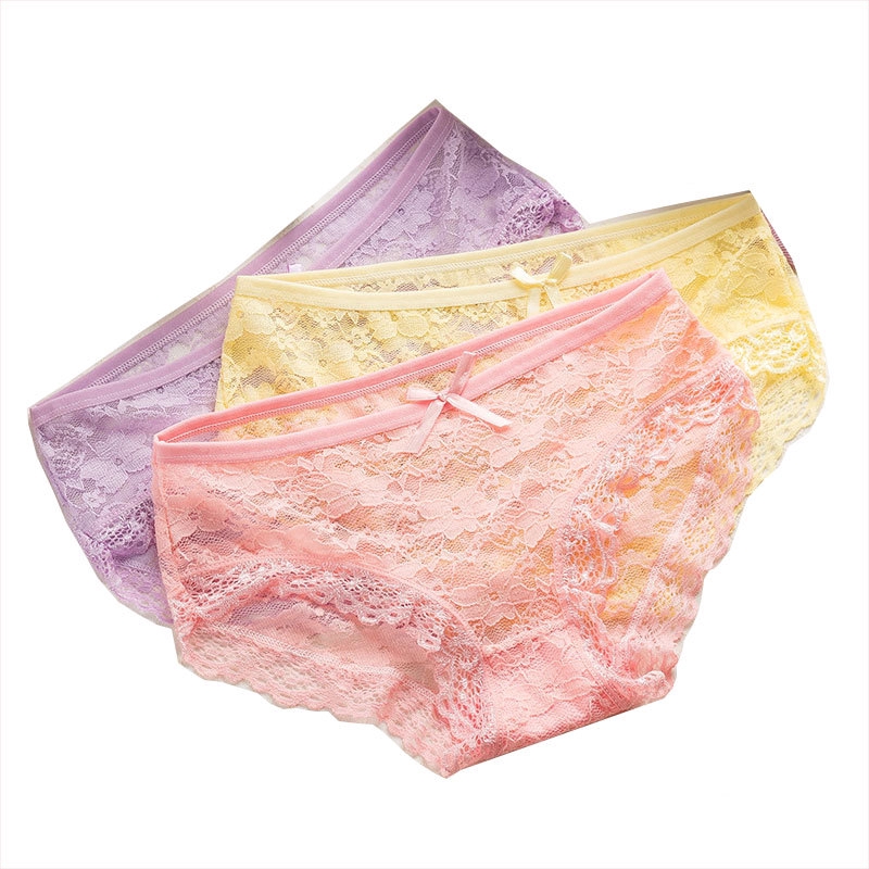 Quần lót nữ phối ren thoáng khí thích hợp cho 35-65kg