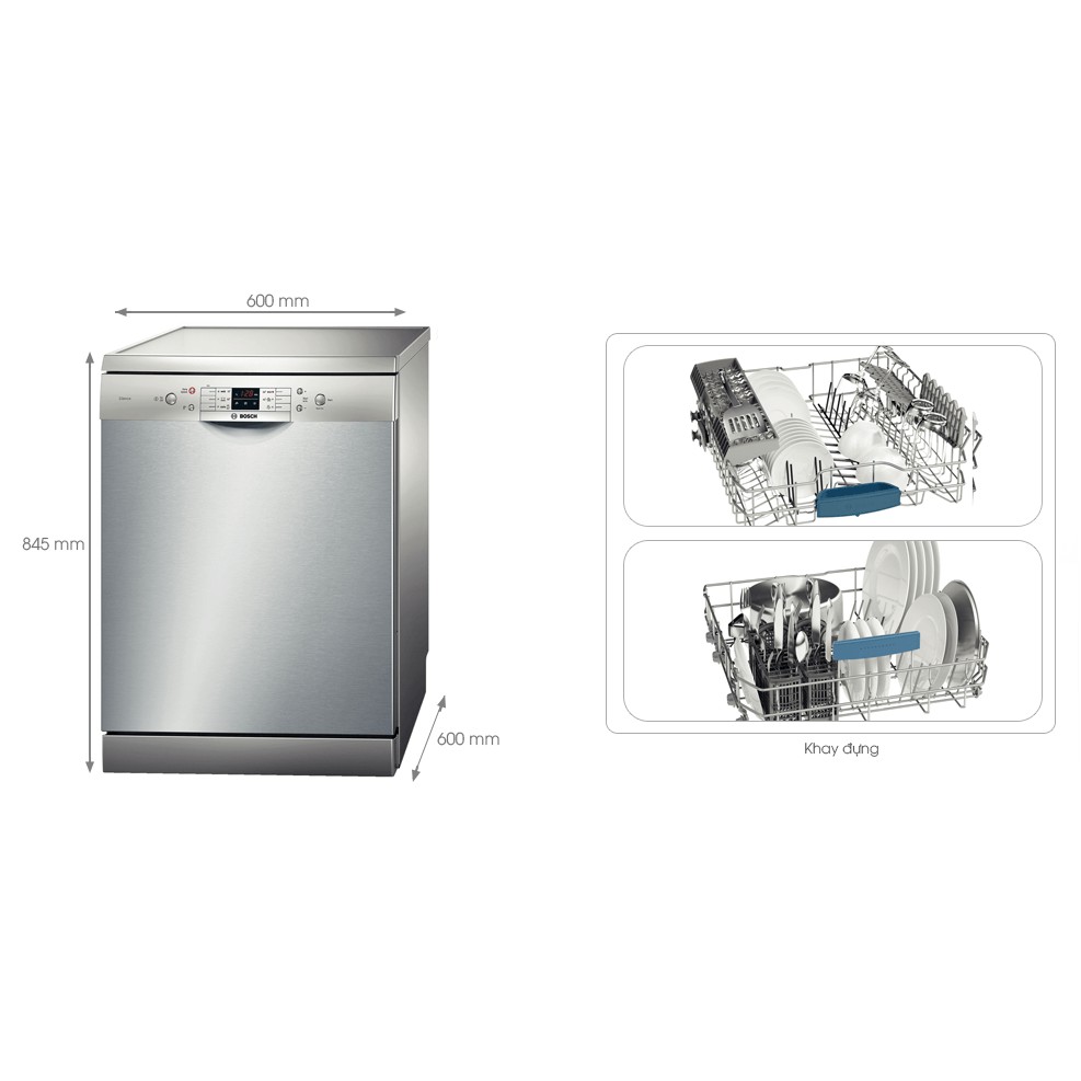 MÁY RỬA CHÉN ĐỘC LẬP BOSCH Series 6 SMS63L08EA Điện Máy Hải Đăng HN