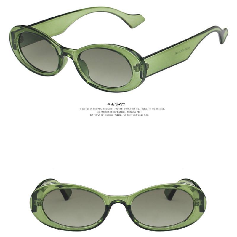 Kính Mát Hình Oval Phong Cách Retro Cho Nữ