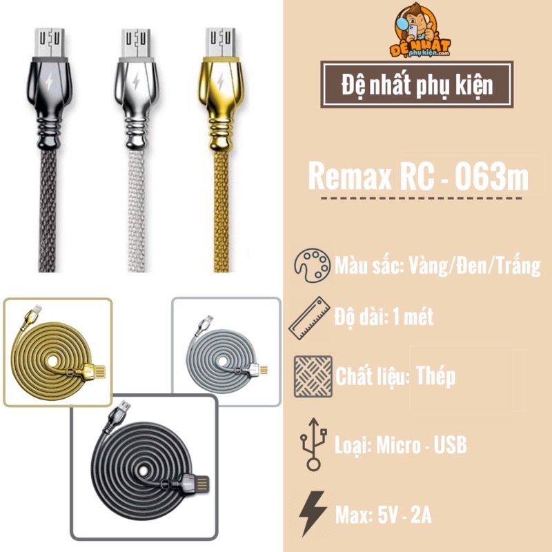 CÁP SẠC REMAX MICRO RC - 063m