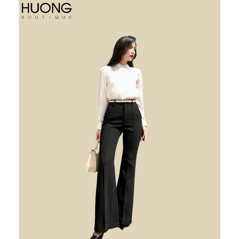 Áo sơ mi lụa cổ đức và quần loe HUONG BOUTIQUE BSSM02