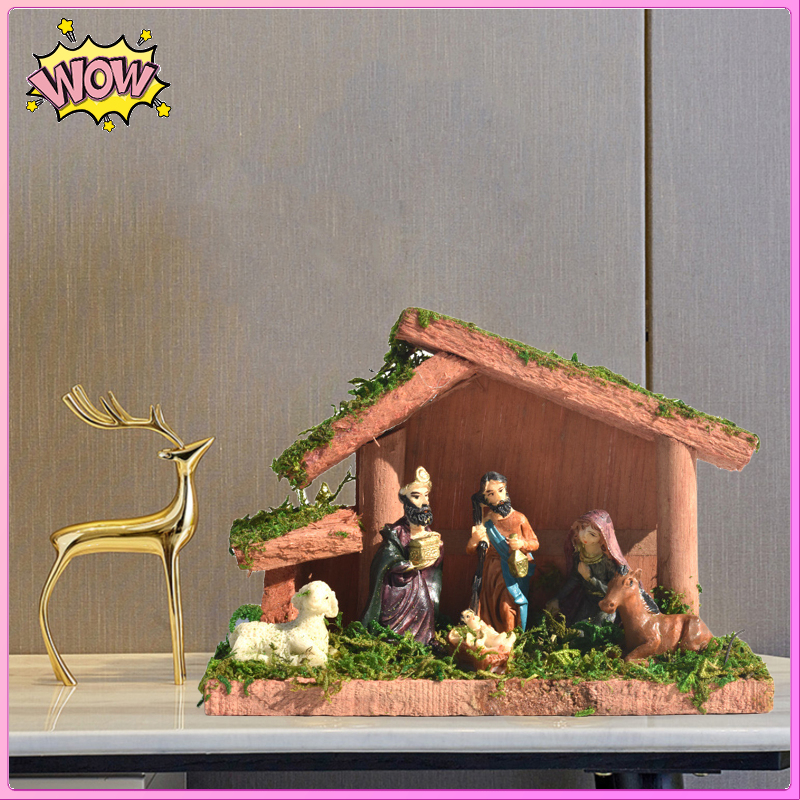 [SAKURA HOME]Nativity Scene Jesus Ornament Figurine Catholic Christian Decor Religious Handcrafts Church Celebrations Collection Gift