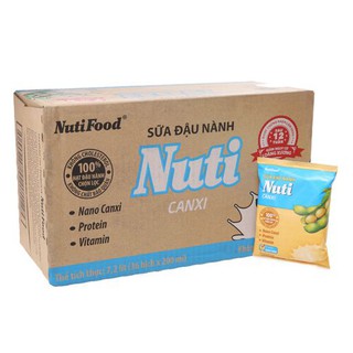 Thùng sữa đậu nành canxi nuti 200ml * 36 bịch/ thùng